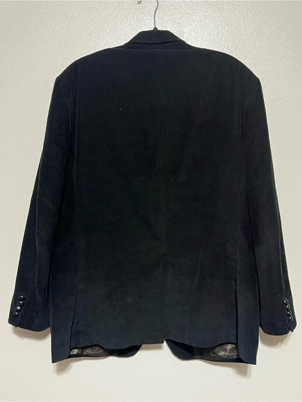 Polo Ralph Lauren Vintage Mens Black Corduroy Blazer Jacket Size 48L
